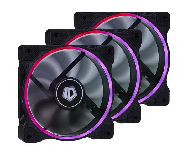 FAN CASE ID-COOLING ZF-12025-RGB TRIO 3pcs Pack (Addressable RGB, RF Remote Control RGB SYNC With motherboard/ RGB Water Cooler 120mm PWM)