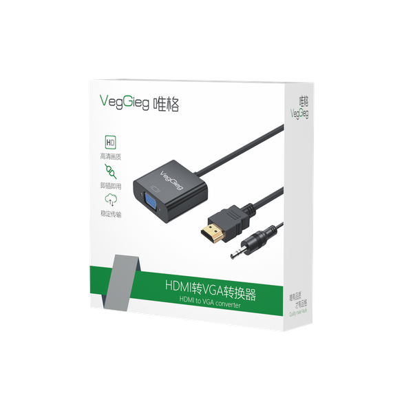 CÁP CHUYỂN HDMI SANG VGA VEGGIEG VZ902 - CÓ AUDIO