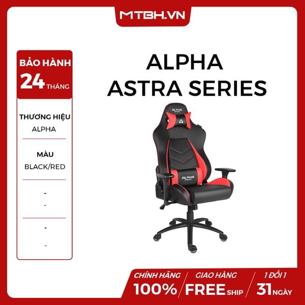 GHẾ ALPHA GAMER GAMING CHAIR ASTRA SERIES - MÃ AGASTRA-BK-R (Black/Red)