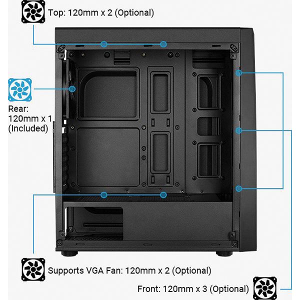 CASE AEROCOOL BOLT - KÍNH CƯỜNG LỰC - LED RGB