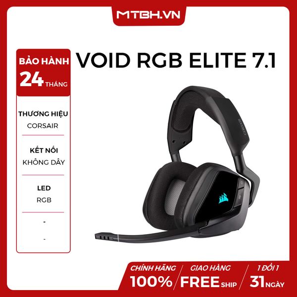 TAI NGHE CORSAIR VOID RGB ELITE 7.1 WIRELESS CARBON