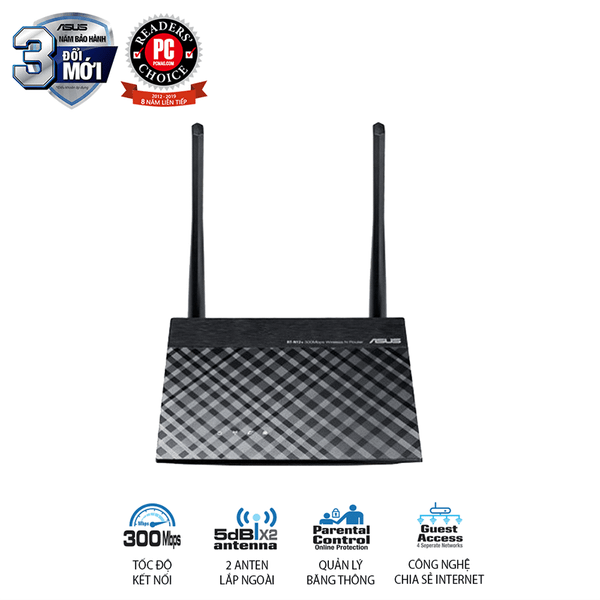 BỘ PHÁT WIFI ASUS RT-N12+ Wireless N300Mbps