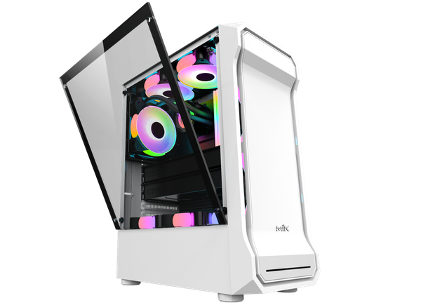 CASE MIK AH01 METAL WHITE GAMING KÍNH CƯỜNG LỰC