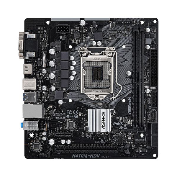 Main ASROCK H470M-HDV (Intel H470, Socket 1200, m-ATX, 2 khe Ram DDR4)