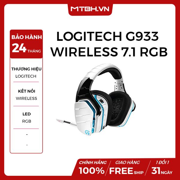 TAI NGHE LOGITECH G933 WIRELESS 7.1 RGB GAMING WHITE