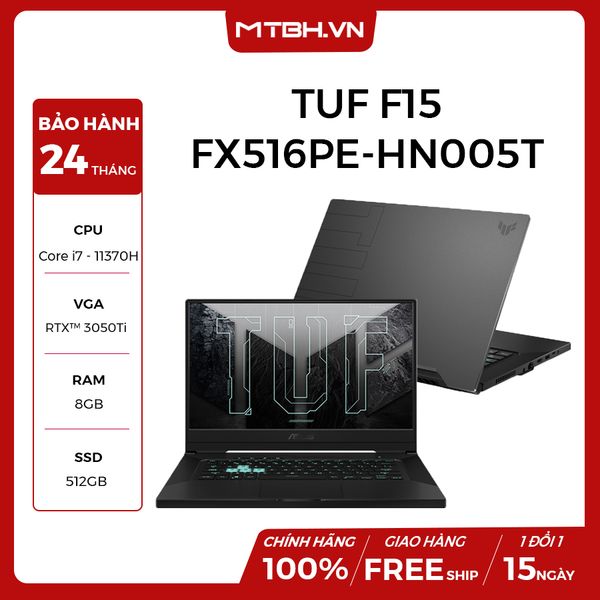 LAPTOP GAMING ASUS TUF FX516PE-HN005T i7-11370H | RTX 3050TI | 8GB RAM | 512GB SSD | 15.6