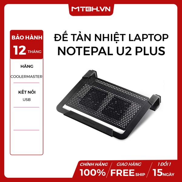 ĐẾ TẢN NHIỆT LAPTOP COOLER MASTER NOTEPAL U2 PLUS BLACK NEW