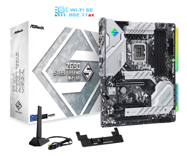 MAIN ASROCK Z690 STEEL LEGEND WiFi 6E (Intel Z690, Socket 1700, ATX, 4 khe Ram DDR4)