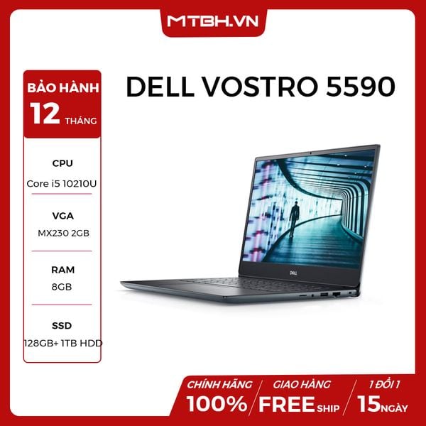 LAPTOP DELL INSPIRON 5590 HYXT91 i5-10210U | 128 SSD | 1TB HDD | 8GB RAM | 15.6 FHD | WIN 10 DGW