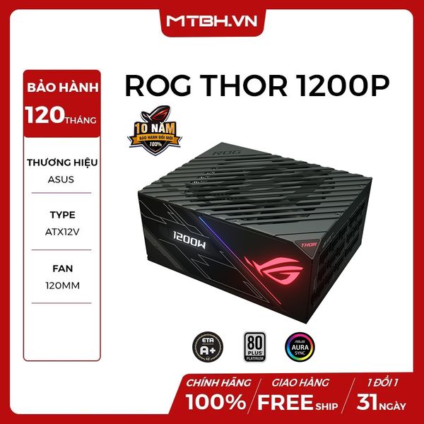 NGUỒN ASUS 1200W Rog Thor 1200P 80 PLUS Platinum NEW