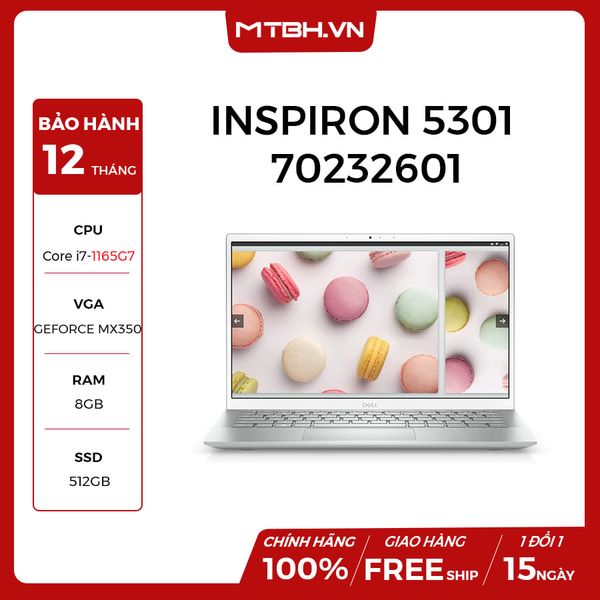 LAPTOP DELL INSPIRON 5301 70232601 CORE i7-1165G7 | 8GB RAM | 512GB SSD | GeForce MX350 | 13.3