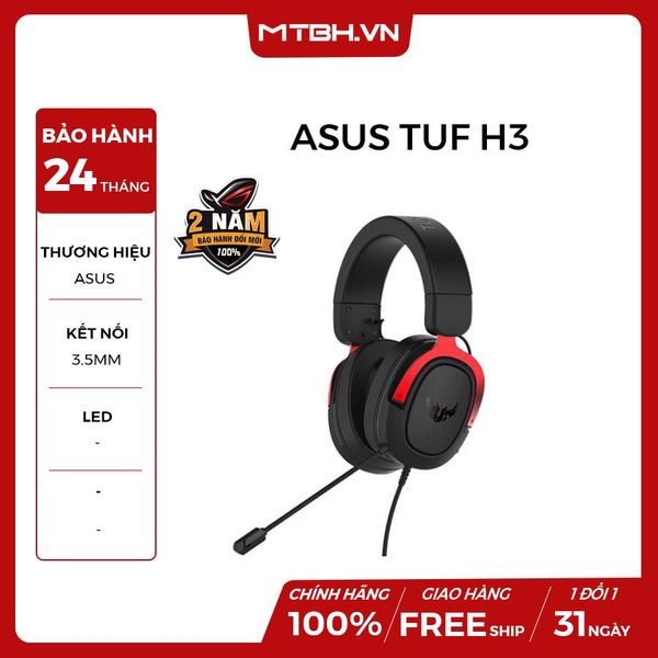 TAI NGHE ASUS TUF H3 GAMING RED NEW