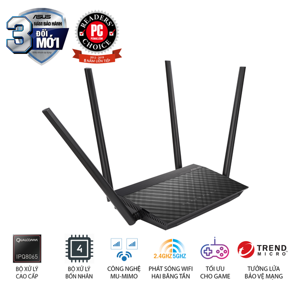 BỘ PHÁT WIFI ASUS RT-AC1500UHP - 4 ANTEN