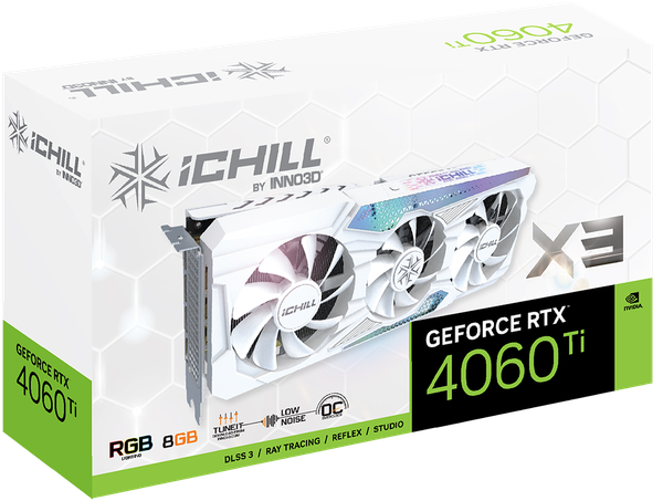 VGA INNO3D RTX 4060 Ti 8GB ICHILL X3 WHITE