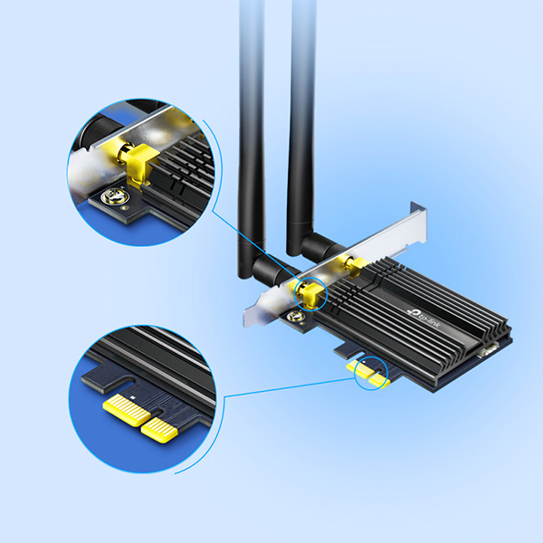 CARD MẠNG TP-LINK ARCHER TX50E AX3000 - WIFI 6, BĂNG TẦN KÉP, BLUETOOTH 5.2, MU-MIMO
