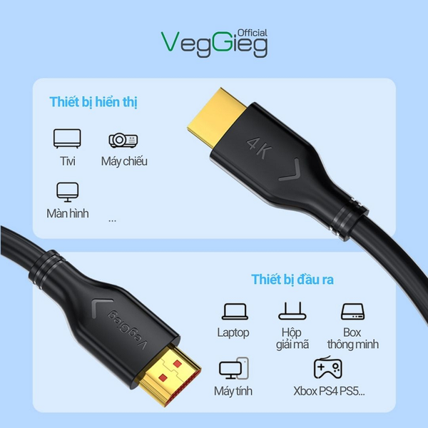 CÁP HDMI VEGGIEG V-H108 3M CAO CẤP