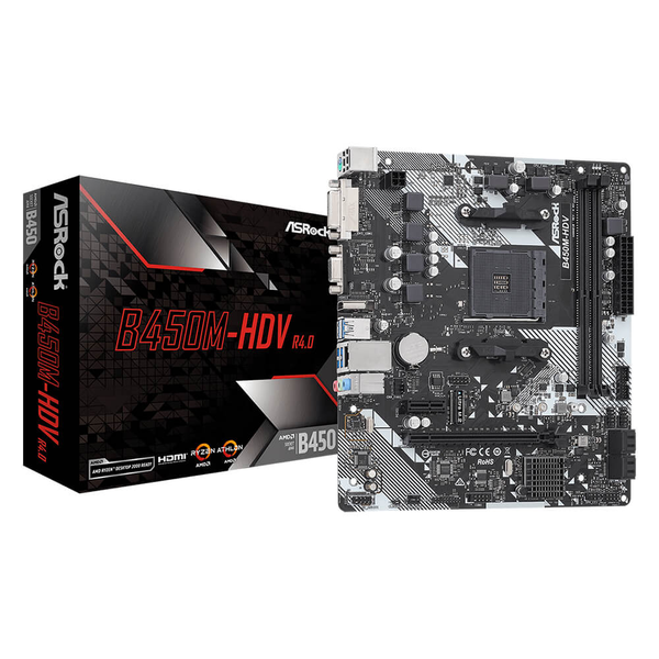 MAIN ASROCK B450M HDV R4.0 ( AM4 / M-ATX / 2XDDR4 )