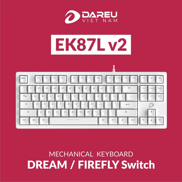 Bàn Phím Cơ Dareu EK87L V2 White Switch Dream