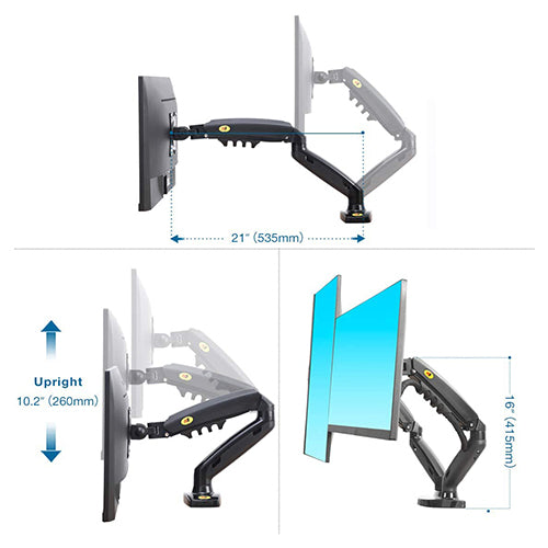 TAY NÂNG MÀN HÌNH NORTH BAYOU NB F160 (2 MÀN HÌNH) - XÁM