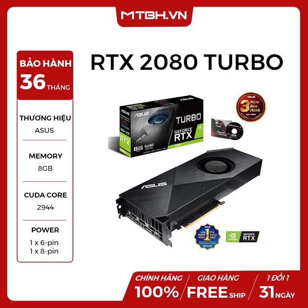 VGA ASUS RTX 2080 8GB (TURBO-RTX2080-8G)