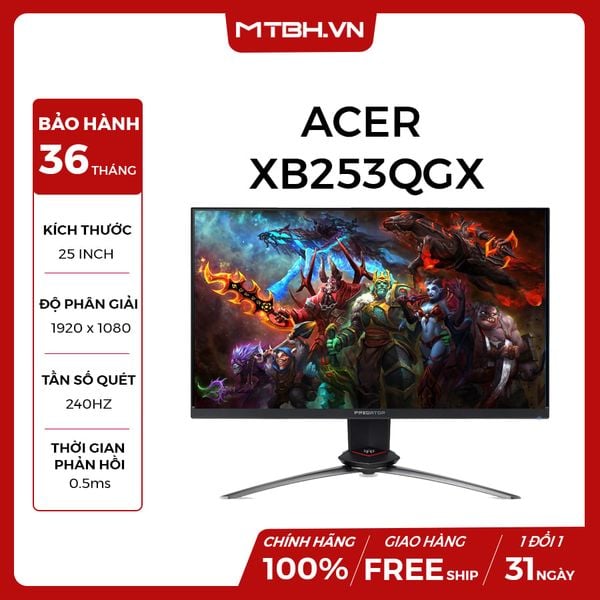 MÀN HÌNH ACER XB253QGX IPS 240Hz 0.5ms Gsync CHUYÊN GAME