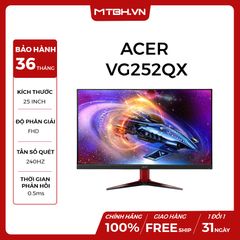 MÀN HÌNH ACER 25 INCH VG252QX FHD 240HZ IPS 0.5ms G-SYNC CHUYÊN GAME