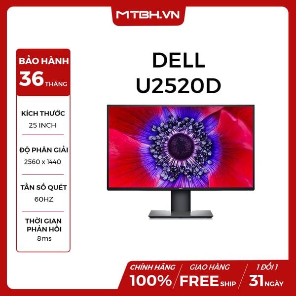 MÀN HÌNH DELL 25'' UltraSharp U2520D 60HZ 2K IPS CHUYÊN ĐỒ HỌA