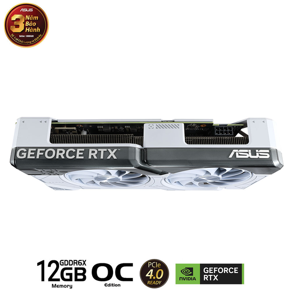 VGA ASUS RTX 4070 DUAL WHITE 12G GDDR6 NHẬP KHẨU NEW FULLBOX BH 3 THÁNG