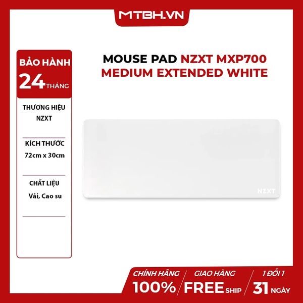 MOUSE PAD NZXT MXP700 MEDIUM EXTENDED WHITE