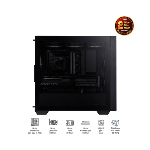 CASE ASUS A21 BLACK (MID TOWER / MÀU ĐEN)