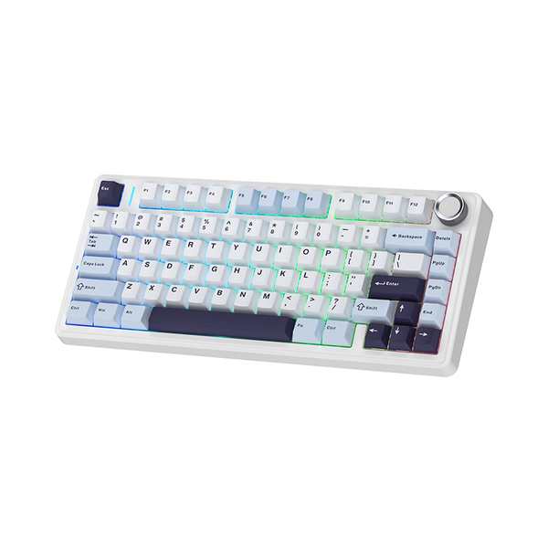 Bàn Phím Cơ AULA F75 (Ice blue/Xanh Nhạt+Trắng+Tím Đậm/ Reaper switch)