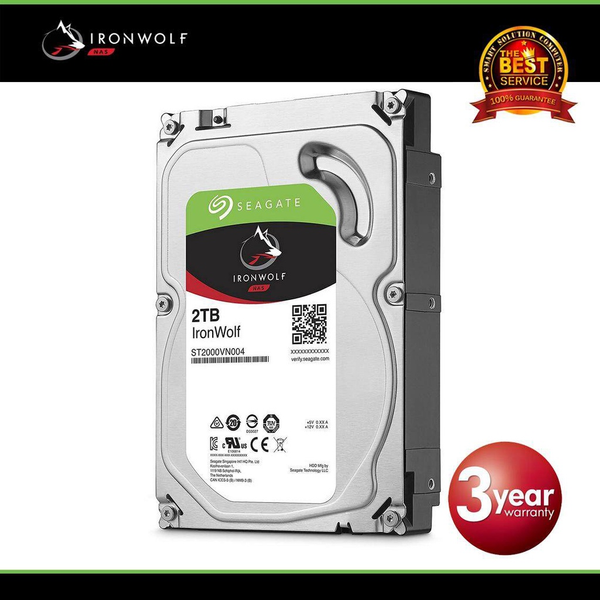 Ổ CỨNG SEAGATE IRONWOLF 2TB NAS SATA 3 5400RPM 256MB CACHE ST2000VN003