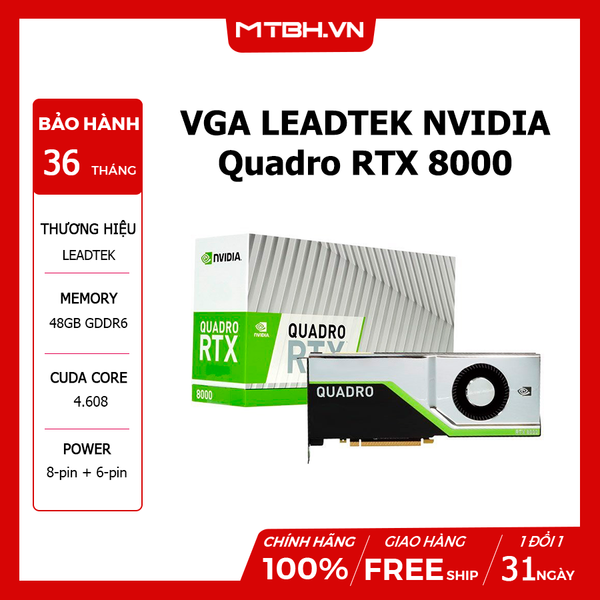 VGA Leadtek NVIDIA Quadro RTX 8000 48GB GDDR6