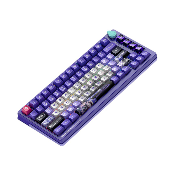 BÀN PHÍM CƠ MACHENIKE K600T-B82 TRI-MODE WHITE VIOLET GR PURPLE SWITCH LED RGB (SHIRASAIKO) (CÓ DÂY/2.4G WIRELESS/BLUETOOTH 5.0)