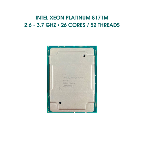 CPU Intel Xeon Platinum 8171M ( 2.6GHz up to 3.7GHz, 26 nhân, 52 luồng, 35.75MB Cache)