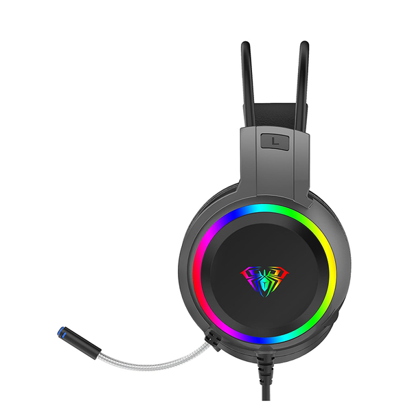 Tai Nghe AULA S608 Gaming (3.5mm*2+Usb/RGB/Đen)