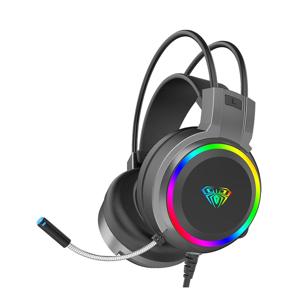 Tai Nghe AULA S608 Gaming (3.5mm*2+Usb/RGB/Đen)