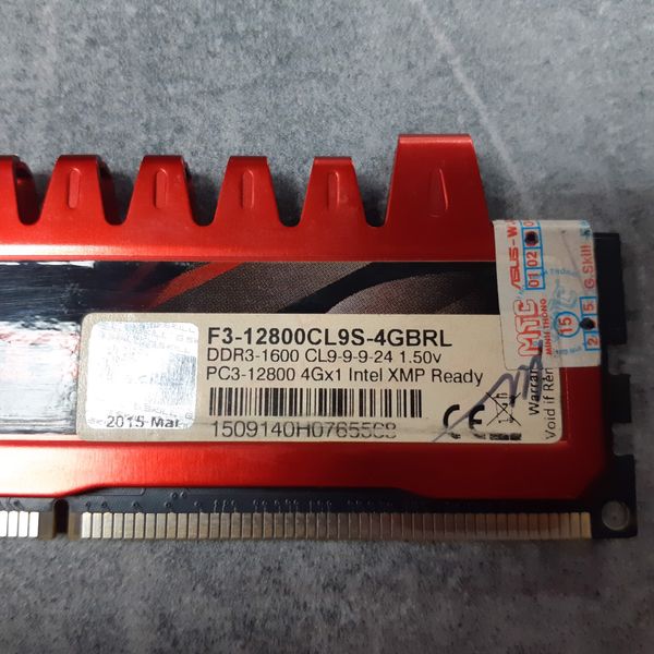 RAM DDR3 4GB GSKILL RIPJAW BUSS 1600 BH 1TH