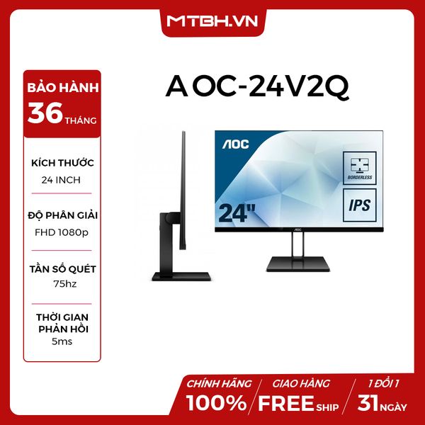 MÀN HÌNH LCD AOC 24 INCH 24V2Q IPS 75HZ FULL VIỀN