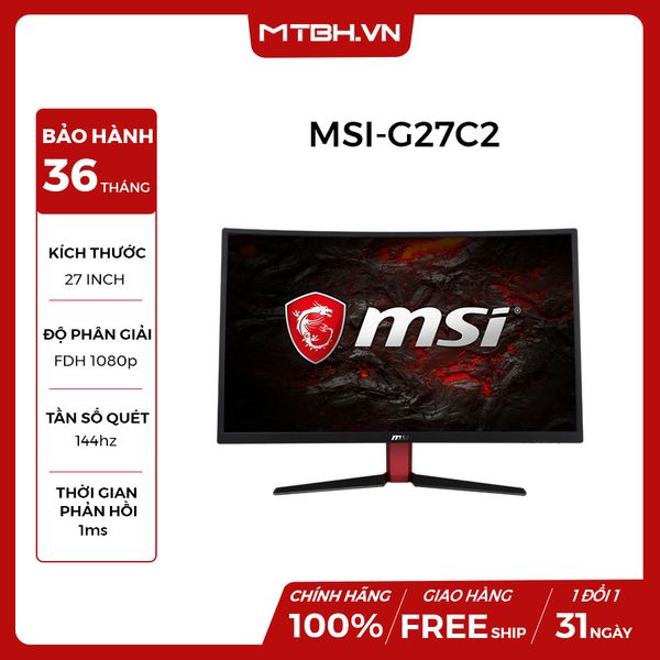 LCD MSI 27 INCH CONG OPTIX G27C2 CURVED 144HZ NEW 36TH
