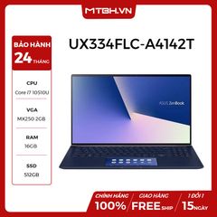 LAPTOP ASUS ZENBOOK UX334FLC-A4142T | I7 10510U | 16GB LPDDR3 | 512GB SSD