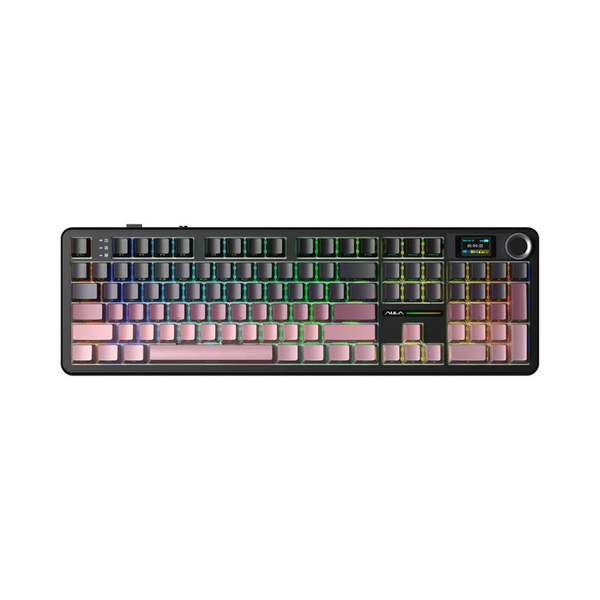 BÀN PHÍM CƠ AULA F108 PRO GAMING 3 MODE (Đen + Hồng / Grey Wood V3 Switch)