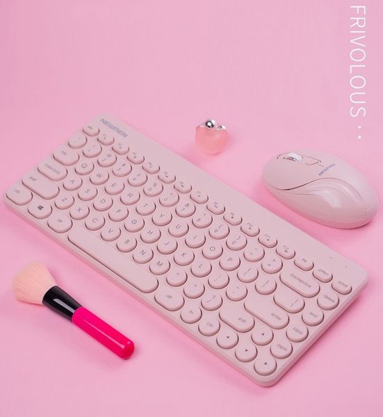 COMBO PHÍM CHUỘT KHÔNG DÂY NEWMEN K928 HỒNG
