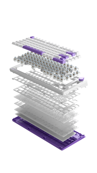 Bàn Phím Cơ Machenike K600T-B82 Tri-Mode White Purple Classis RGB