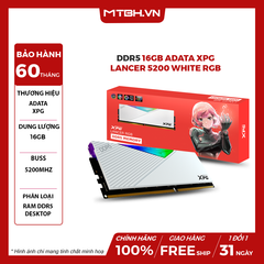RAM DDR5 16GB ADATA XPG LANCER 5200 WHITE RGB