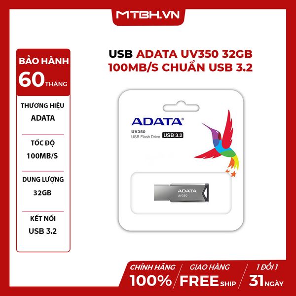 USB ADATA UV350 32GB 100MB/S CHUẨN USB 3.2