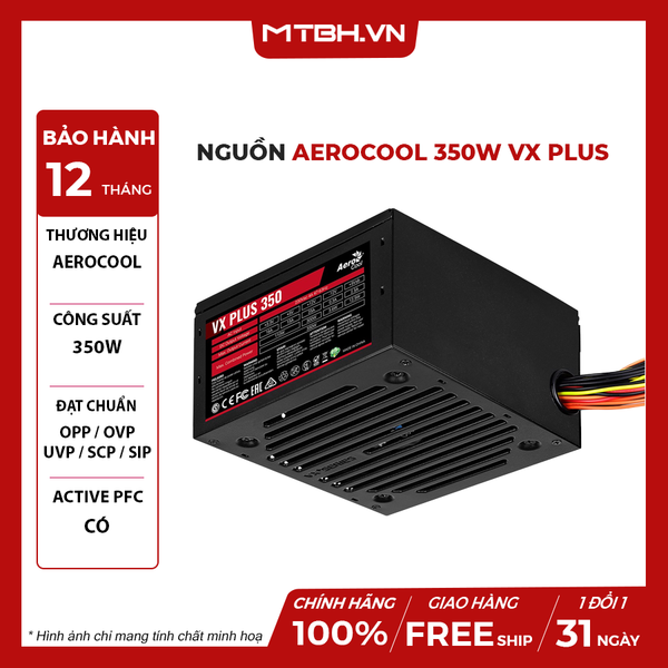 PSU AEROCOOL 350W VX PLUS BH 12 THÁNG – Máy Tính Biên Hòa