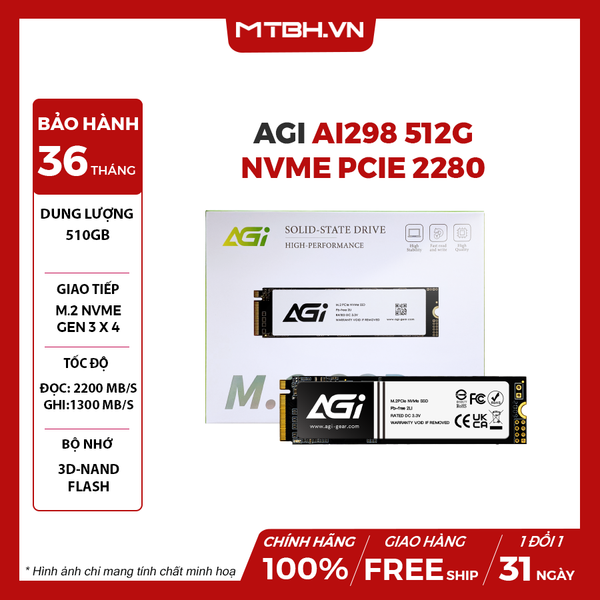 SSD AGI AI298 512GB NVME PCIE 2280 GEN3x4