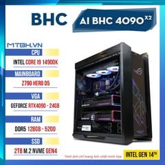 PC AI BHC 4090 Gen 14th ( i9 14900K | RTX 4090 x2 | 128GB | 2TB | Z790)