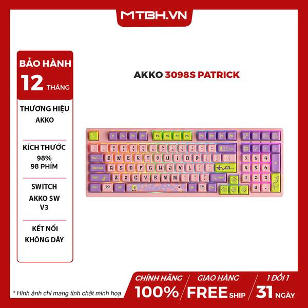 Bàn Phím Cơ AKKO 3098S Patrick (RGB / PBT Dye-subbed / JDA profile / AKKO CS switch)